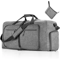 Unyqoos 65 L reistas – waterafstotende reistas met een apart vak voor schoenen, compact opvouwbaar (61x27x34 24x21 cm), gevoerd schouderband, 4 vakken met rits, geschikt voor reizen en fitness