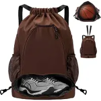 Unyqoos Multifunctionele, waterdichte sporttas met trekkoord – Sportrugzak met apart vak voor schoenen en een vak voor tennisrackets, 36x20x52 cm, Oxford, 0,35 kg