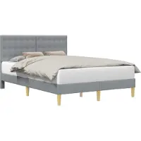 vidaXL Bedframe met hoofdeinde Lichtgrijs 160 x 200 cm Stof