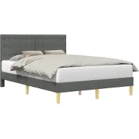 vidaXL Bedframe met hoofdeinde Donkergrijs 120 x 200 cm Stof