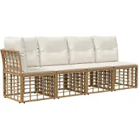 vidaXL Buiten bank set Naturel Polyester