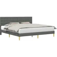 vidaXL Bedframe met hoofdeinde, donkergrijs, 180 x 200 cm, stof