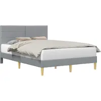 vidaXL Bedframe met hoofdeinde Lichtgrijs 120 x 190 cm Stof