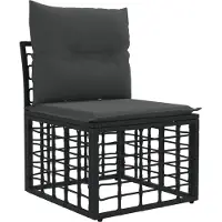 vidaXL Tuinset met 10 zitplaatsen, zwart en donkergrijs, polyester