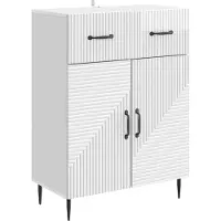 vidaXL Dressoir Hoogglans Wit 66 x 34,5 x 89,5 cm Bewerkt hout