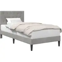 vidaXL Bedframe met hoofdeinde Lichtgrijs 100 x 200 cm Fluweel