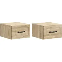 vidaXL Muurbevestigde Nachttafel 2 st Sonoma Eiken 34,5 x 33 x 20 cm