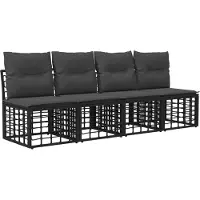 vidaXL Buiten bank set Zwart en Donker Grijs Polyester
