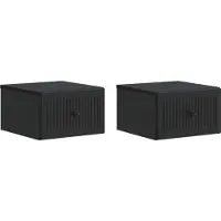 vidaXL Muurbevestigde Nachttafel 2 st Zwart 33 x 34,5 x 20 cm