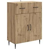 vidaXL Dressoir Artisanaal eiken 66 x 34,5 x 89,5 cm Bewerkt hout