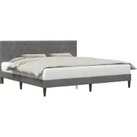 vidaXL Bedframe met hoofdeinde Donkergrijs 180 x 200 cm Fluweel