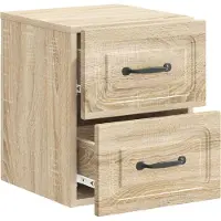 vidaXL Muurbevestigde Nachttafel 2 st Sonoma Eiken 34,5 x 33 x 40 cm