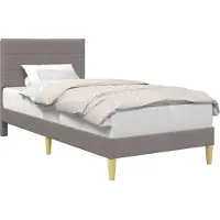 vidaXL Bedframe met hoofdeinde, taupe, 90 x 200 cm, stof
