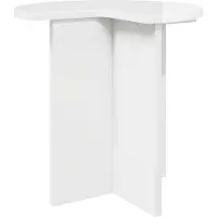 vidaXL Bijzettafel 2 st Hoogglans Wit Ø 39 x 38 cm Bewerkt hout