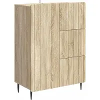 vidaXL Dressoir Sonoma Eiken 66 x 34,5 x 91,5 cm Bewerkt hout