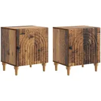 vidaXL Nachtkastje 2 st Oud hout 43 x 34,5 x 50 cm Bewerkt hout