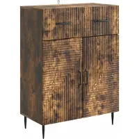 vidaXL Dressoir Gerookt eiken 66 x 34,5 x 89,5 cm Bewerkt hout