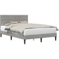 vidaXL Bedframe met hoofdeinde Lichtgrijs 120 x 190 cm Fluweel