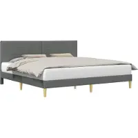 vidaXL Bedframe met hoofdeinde, donkergrijs, 180 x 200 cm, stof