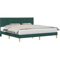 vidaXL Bedframe met hoofdeinde Donkergroen 180 x 200 cm Stof