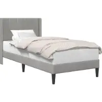 vidaXL Bedframe met hoofdeinde Lichtgrijs 100 x 200 cm Fluweel
