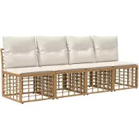 vidaXL Buiten bank set 13 st Natuurlijk en Crème Wit Polyester