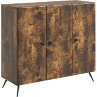 vidaXL Dressoir Gerookt eiken 89 x 34,5 x 80 cm Bewerkt hout