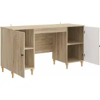 vidaXL Bureau Sonoma 142,5 x 50 x 75 cm Bewerkt hout
