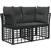 vidaXL Buitenbankset zwart, polyester