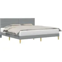 vidaXL Bedframe met hoofdeinde Lichtgrijs 180 x 200 cm Stof