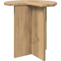 vidaXL Bijzettafel 2 st Artisanaal eiken Ø 39 x 38 cm Bewerkt hout