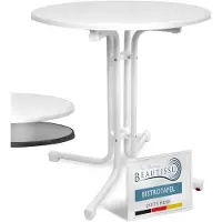 Beautissu Bistroni Bistrotafel Buiten Ø 80 cm - Waterdicht Opvouwbare Ronde Tuintafel Balkontafel - Campingtafel Hoge Tafel - Hoogte 70 cm - Wit
