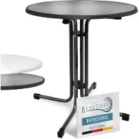 Beautissu Bistroni Bistrotafel Buiten Ø 80 cm - Waterdicht Opvouwbare Ronde Tuintafel Balkontafel - Campingtafel Hoge Tafel - Hoogte 70 cm - Zwart