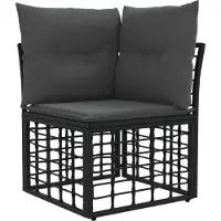 vidaXL Buitenbankset zwart, polyester