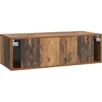 vidaXL - Wandmontage - TV-kast - Oud - hout - 98 - x - 41 - x - 30 - cm - Bewerkt - hout