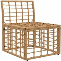 vidaXL Modulair Buitenkant Armloze Bank Eenheid Naturel poly rattan
