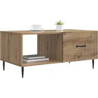 vidaXL Salontafel Artisanaal eiken 90 x 50 x 40 cm Bewerkt hout