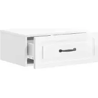 vidaXL Muurbevestigde Nachttafel Hoogglans Wit 49 x 34,5 x 20 cm