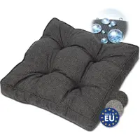 Beautissu BeauFlair Outdoor Lounge Zitkussen 60x60cm Tuinkussen 10cm dik Hoes Vuil & Waterafstotend Antraciet
