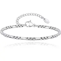 LGT JWLS Stalen Schakelarmband Minimalistisch Dames Zilverkleurig
