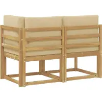 vidaXL Outdoor Midden- en Hoekbank 2 Stuk Wit Massief Acacia Hout