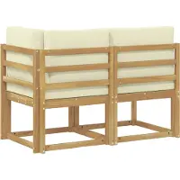 vidaXL Outdoor Midden- en Hoekbank 2 Stuk Wit Massief Acacia Hout