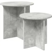 vidaXL Bijzettafelset 2 st Betongrijs Ø 45 x 45 cm Geconstrueerd hout