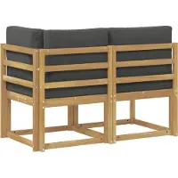 vidaXL Outdoor Midden- en Hoekbank 2 Stuk Wit Massief Acacia Hout