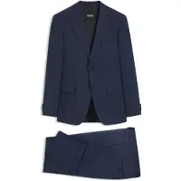 BOSS Tweedelig slim-fit pak van geruite stretchwol Maat 50