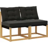 vidaXL 2 st Buiten Midden Sofa Massief acaciahout en Textilene-stof