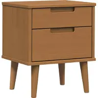 vidaXL Nachtkastje MOLDE Karamel 40 x 35 x 48 cm Massief grenenhout