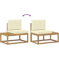 vidaXL Buiten bank set 4 Stuk Wit en crèmekleurig Polyester