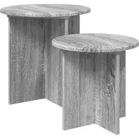 vidaXL Bijzettafelset met opslag 2 pcs Grijs sonoma Geconstrueerd hout