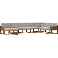 vidaXL Buiten bank set 8 st Naturel en lichtgrijs